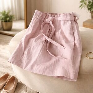 Free People 4 Mauve Swoon Faux Leather Paperbag Waist Skirt  NWT RV‎ $98